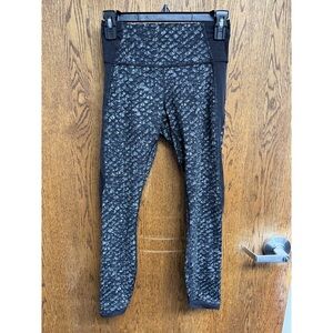 Lululemon Featherlight Tight 7/8 Leggings Iridescent Multi Black Mesh